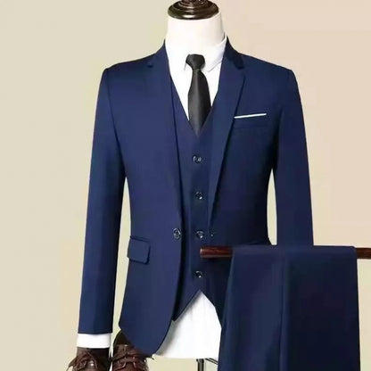 Three-piece Set Men's Korean Style Slim Fit Suit