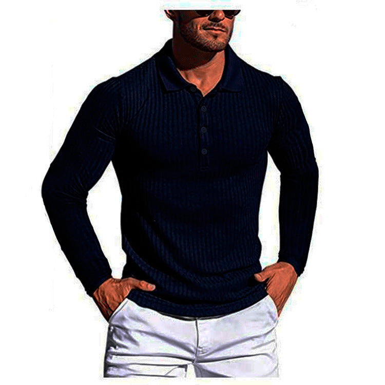High Elastic Slim Knit Bottoming Men T-Shirt