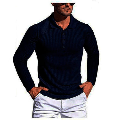 High Elastic Slim Knit Bottoming Men T-Shirt