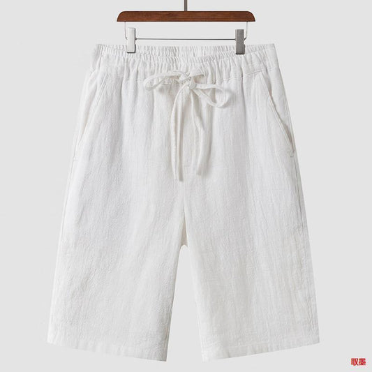 Linen Shorts Men's Cropped Pants