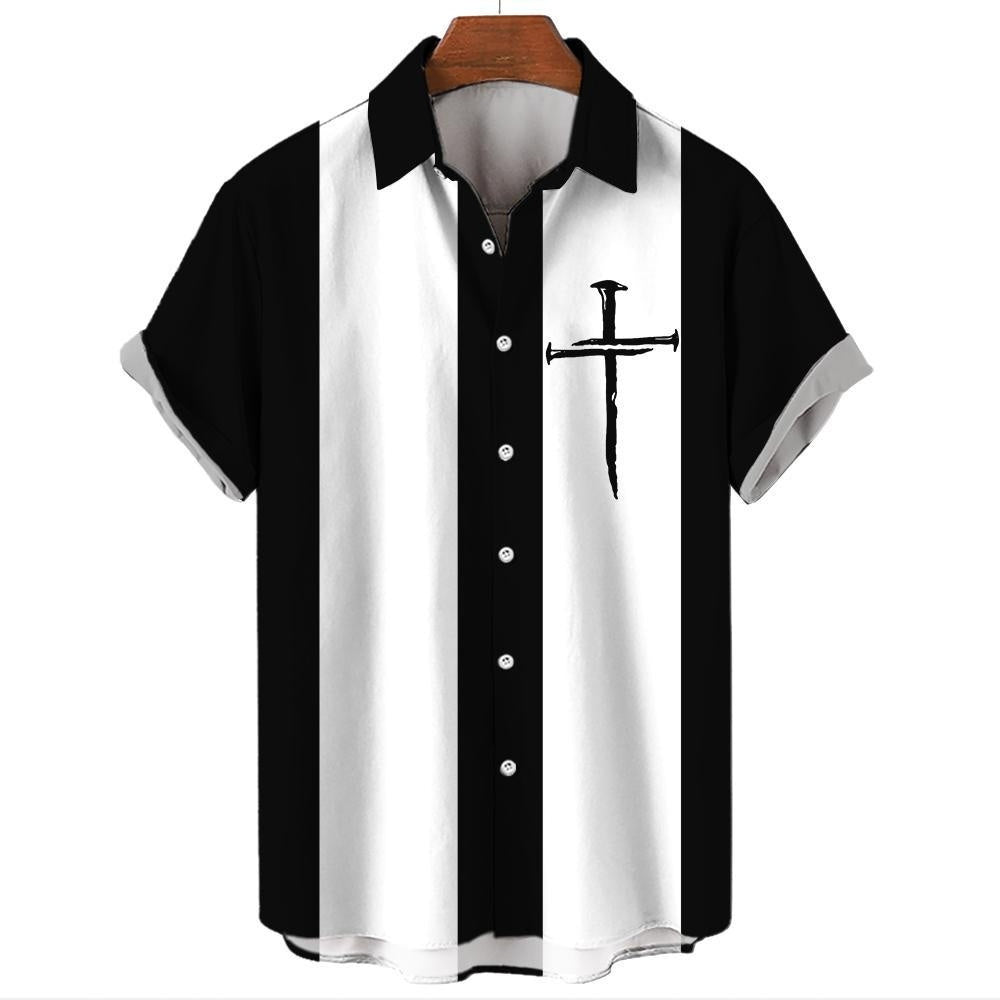 Men's Hawaiian Shirt Button Short Sleeve