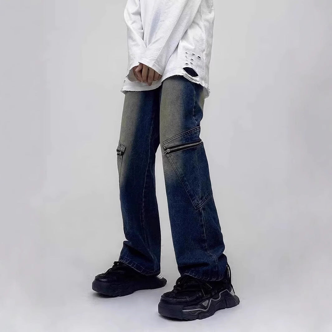 High Street Yellow Mud Dyed Denim Trousers