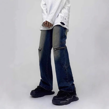 High Street Yellow Mud Dyed Denim Trousers