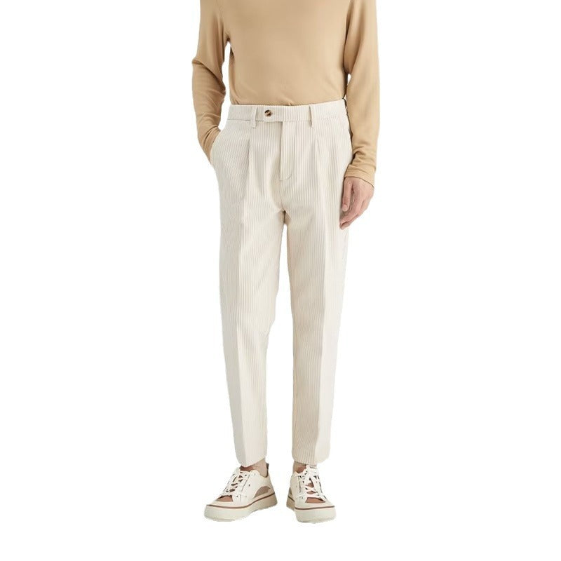 Nice Corduroy Men's Straight All Loose Trousers
