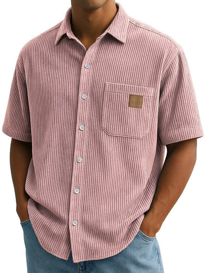Versatile Leisure Leather Short Sleeve Shirt