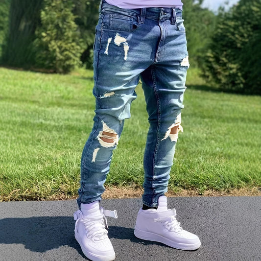 Men's Ripped Fashion Street Trend Style Jeans