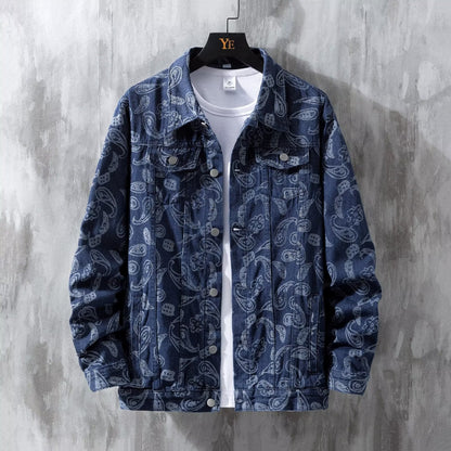 Jacquard Fashion All-matching Trend Men's Coat