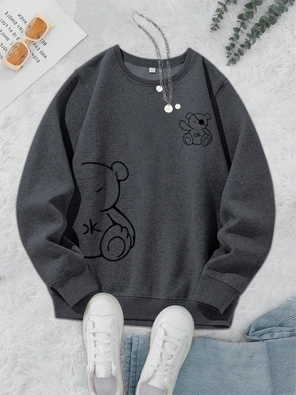 Nice Kawaii OK Teddy Bear Sweatshirts