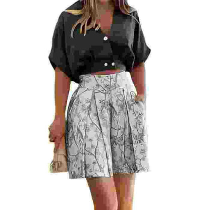 Women Short Shirt Top Suit