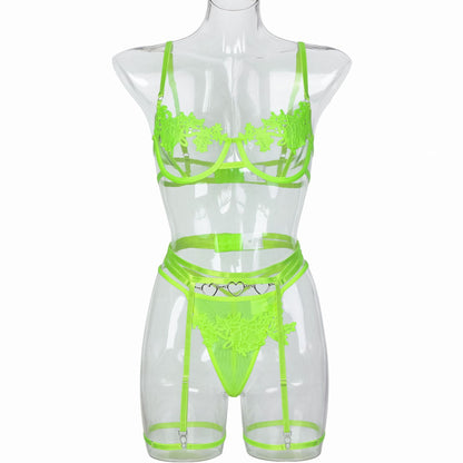 Women's Fluorescent Green Water-soluble Mesh Chest