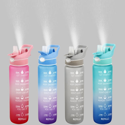 Sports Water Bottle Scrub Bounce Cover Straw