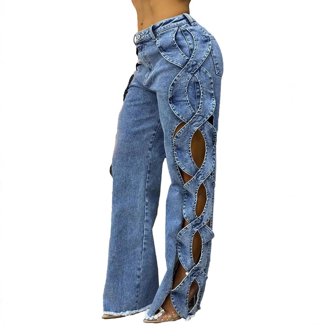 Women Jeans Line Denim