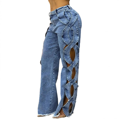 Women Jeans Line Denim