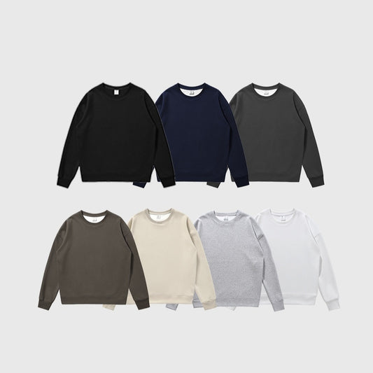 Non-gender Earth Color Round Neck Sweatshirts