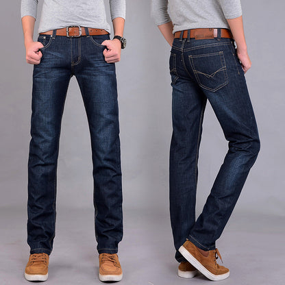 Mid-waist Straight Slim Jeans
