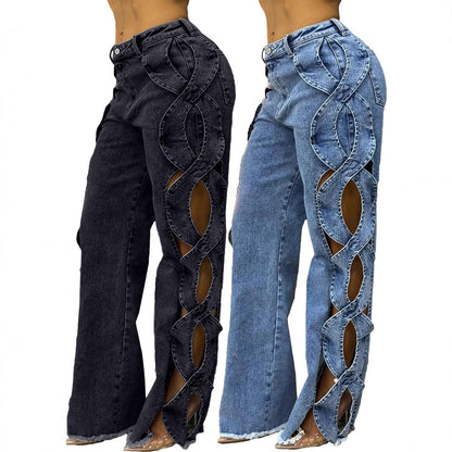 Women Jeans Line Denim