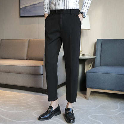 Straight Elastic Slim Fit Brown Pants