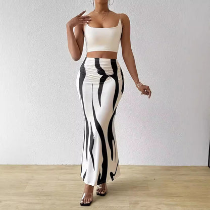 Zebra Pattern Slimming Skirt