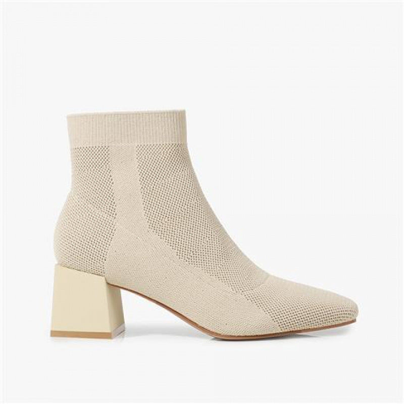 Ladie's All-match Stretch Knitted Booties