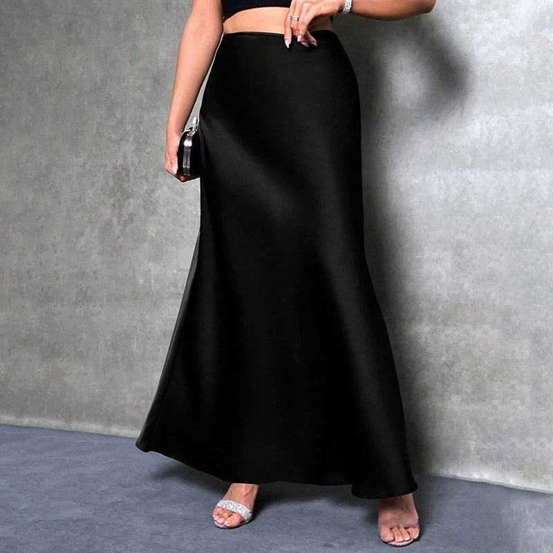 Women's Waist Flared Midi Cocktail Party Wedding Long Skirt
