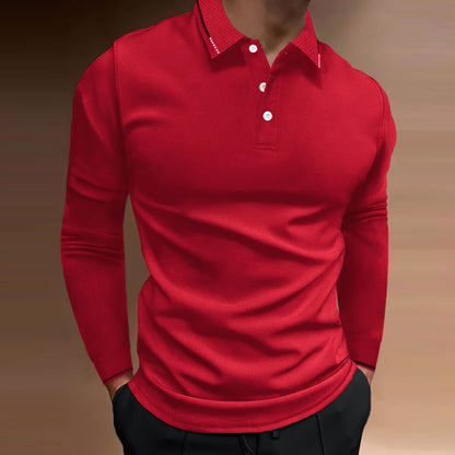 Casual Stand Collar Vertical Long-sleeved T-Shirt