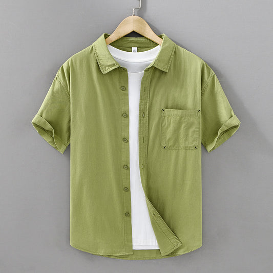 Men's Short-sleeved Cotton Shirt