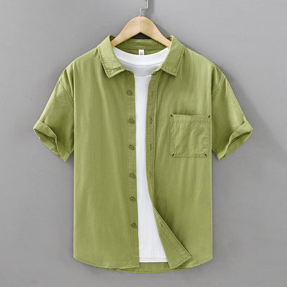 Men's Short-sleeved Cotton Shirt
