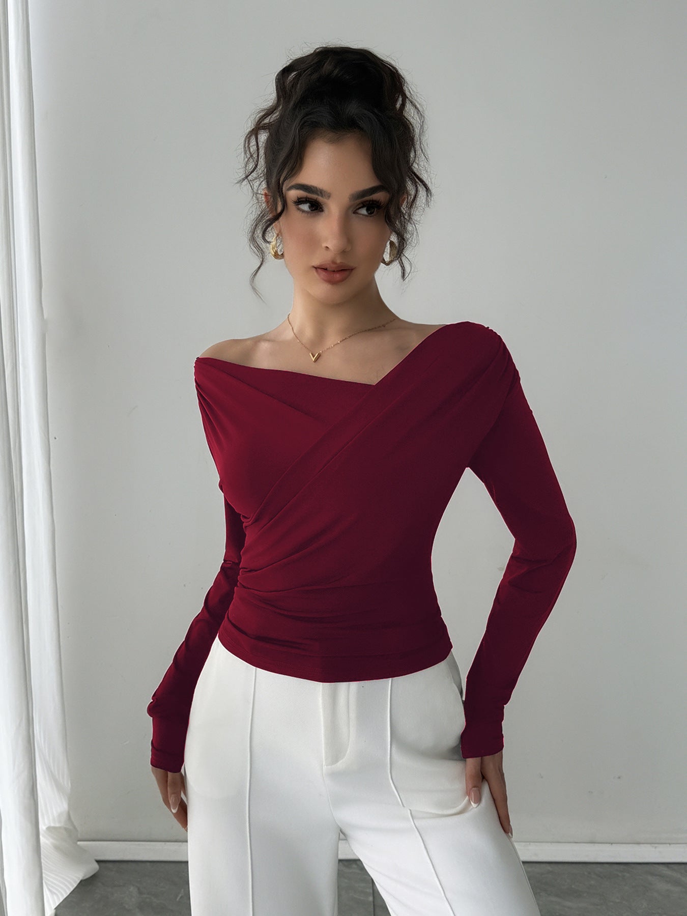 Fashion Shoulder Collar Shoulder-baring Top