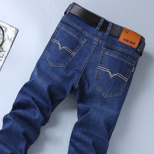 Loose Straight Stretch Long Men's Jeans