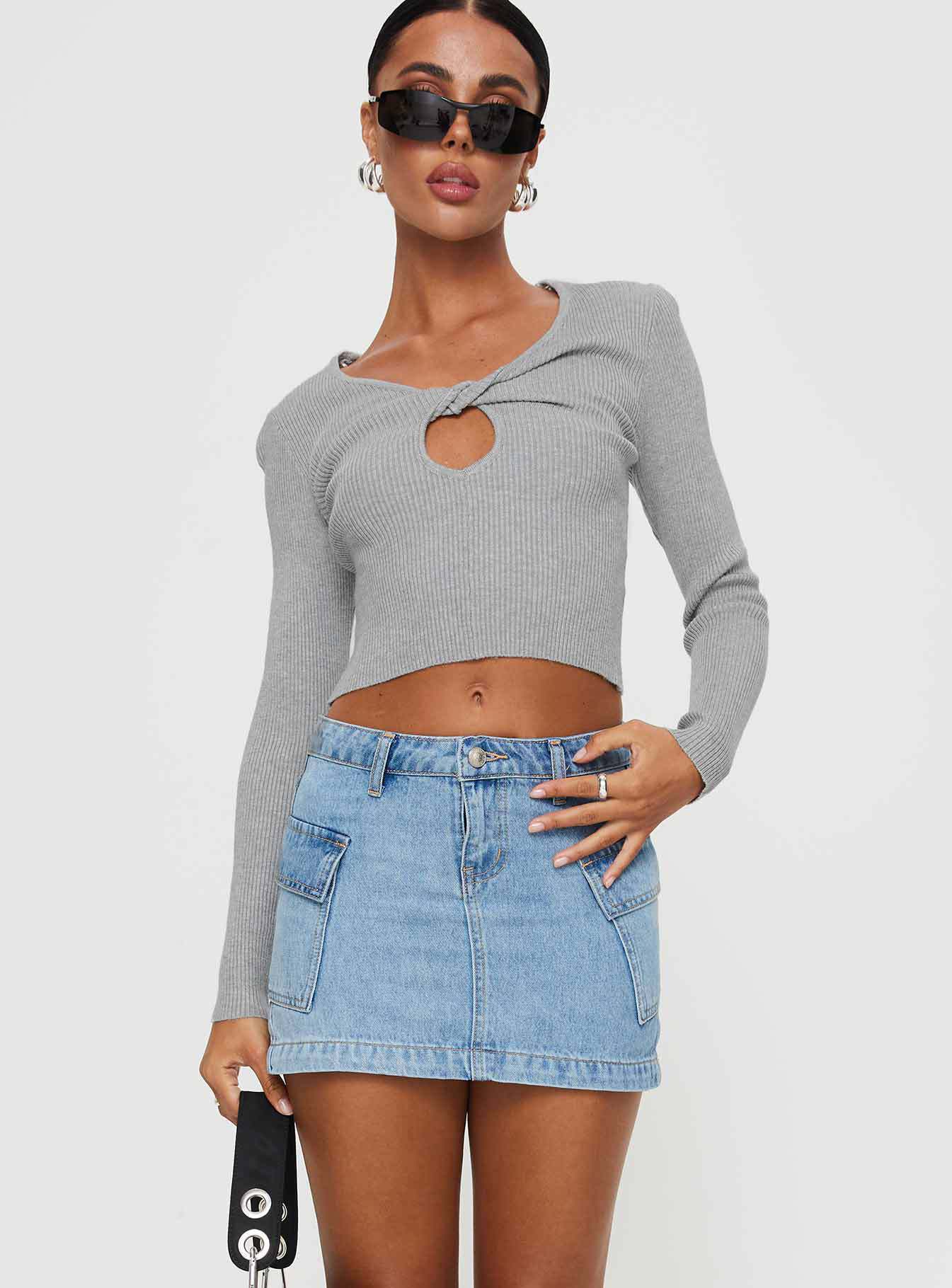 Waist Denim Slim Fit Package Hip Skirt