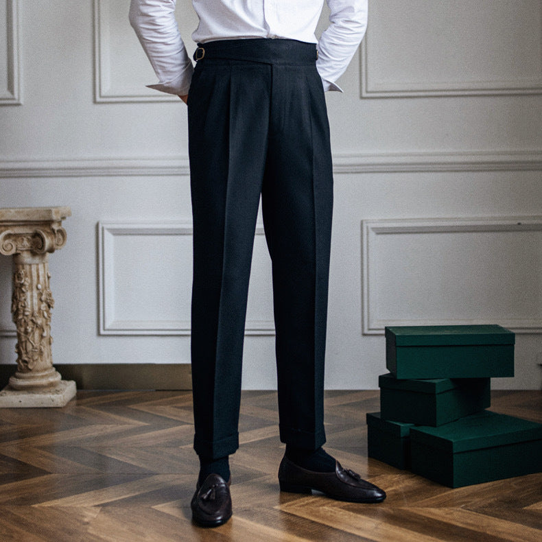 Men's High Waist Straight Pants