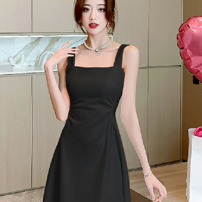 Slimming White Suspender Dress