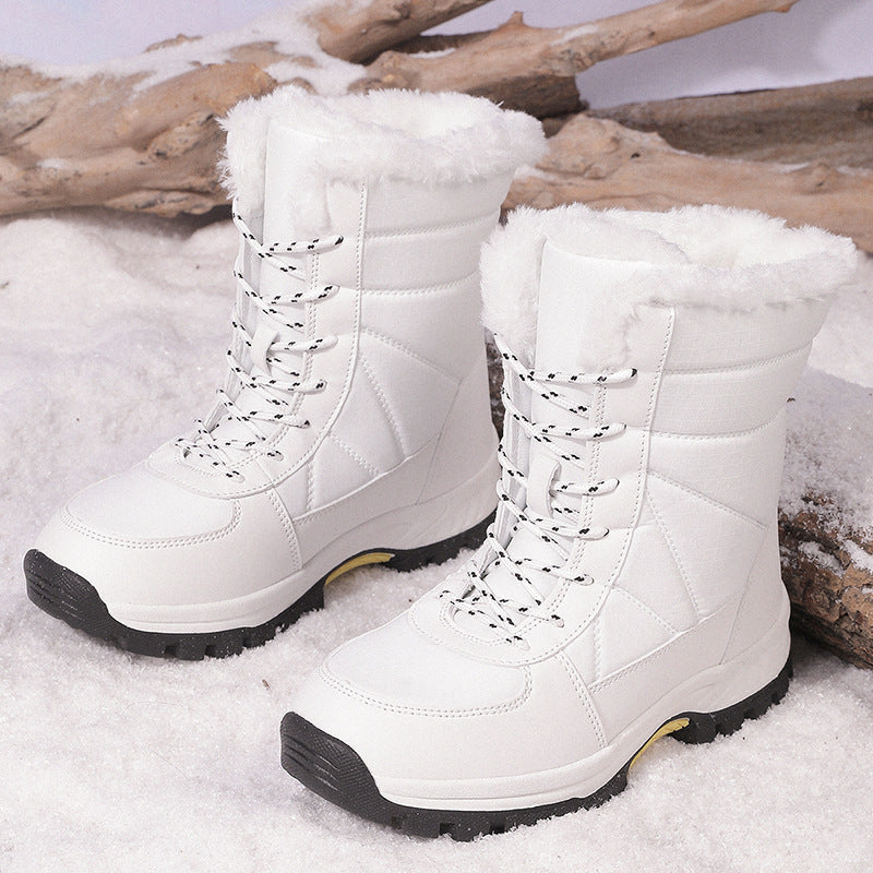 Ladie's Non-slip Waterproof Cold-proof Snow Boots Cotton-padded