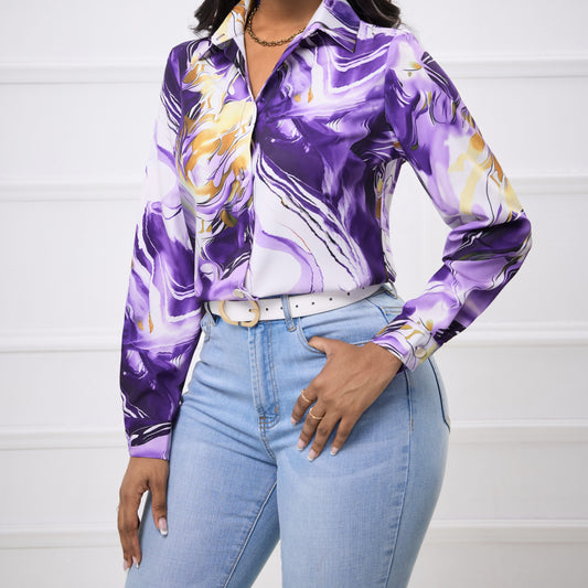 Ladies' Elegant Fashionable Long Sleeved Shirt