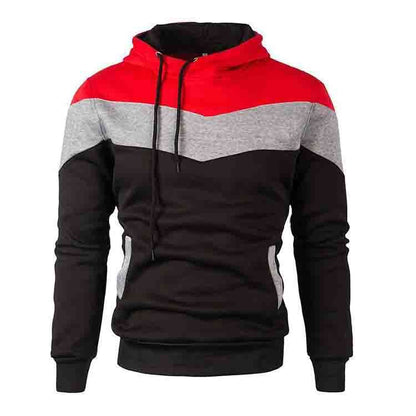 Men Stitching Sports Long-sleeved Hoodie