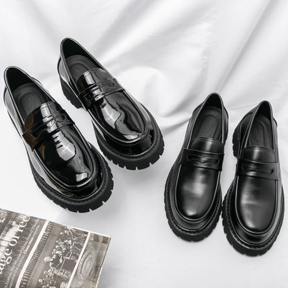 Nice Loafer Height Increasing Shoes Black Fashion