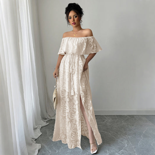 American Elegant Style Off-shoulder Lace Dress