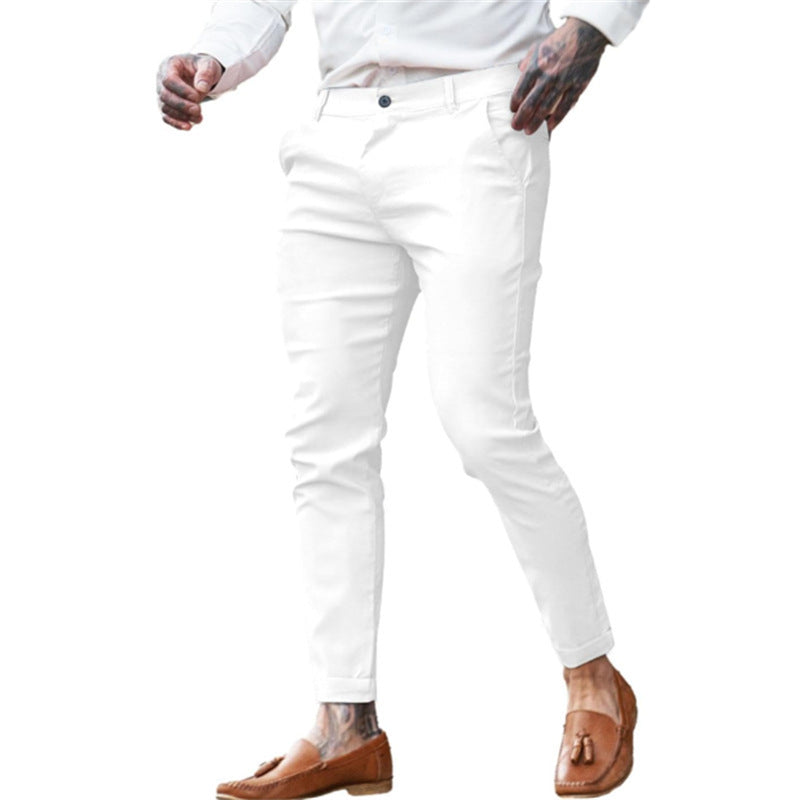 Men's Twill Cotton Stretch Fashion Slim Pencil Pants