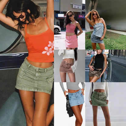 Waist Denim Slim Fit Package Hip Skirt