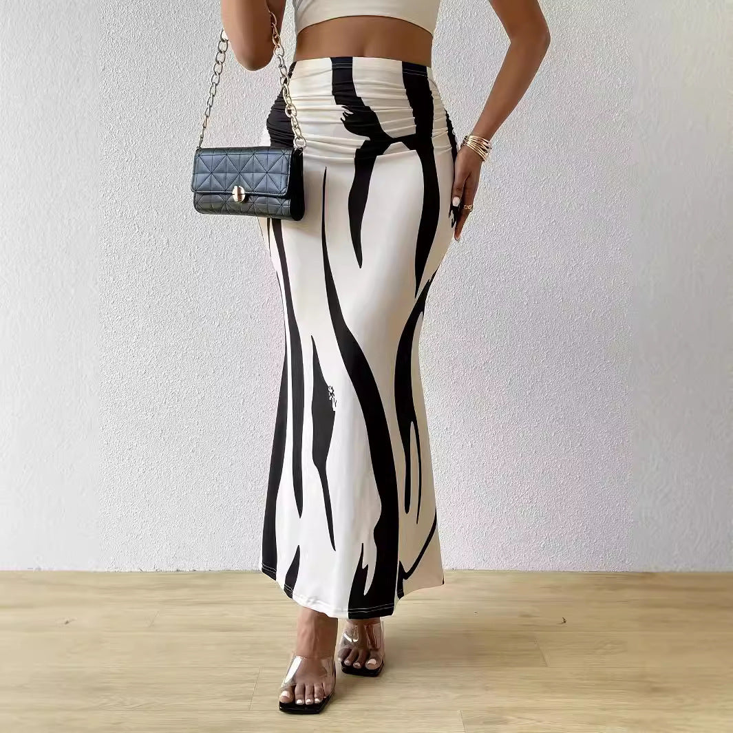Zebra Pattern Slimming Skirt