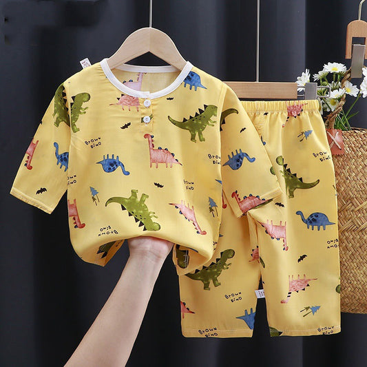 Boy Cotton Silk Air-conditioning Baby Clothes
